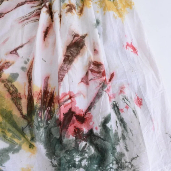 Busayo Segun Tie Dyed Cut Out 100%  Cotton Watercolor Midi Dress XS - Picture 6 of 13